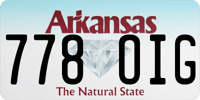 AR license plate 778OIG