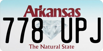 AR license plate 778UPJ