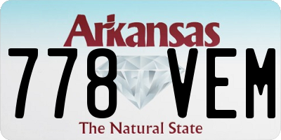AR license plate 778VEM