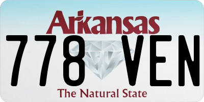 AR license plate 778VEN
