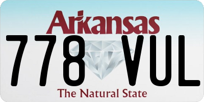 AR license plate 778VUL
