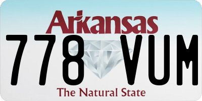 AR license plate 778VUM
