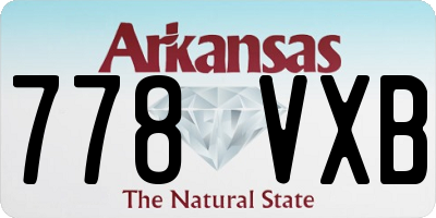 AR license plate 778VXB