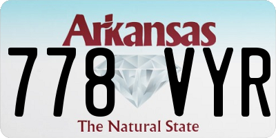 AR license plate 778VYR