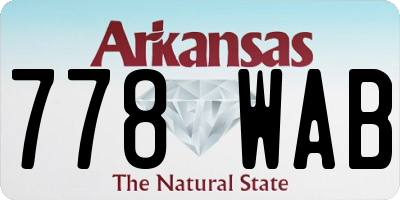 AR license plate 778WAB