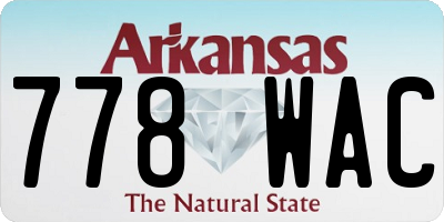 AR license plate 778WAC