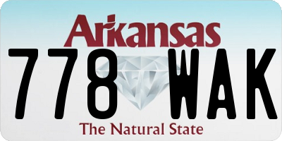 AR license plate 778WAK