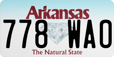 AR license plate 778WAO