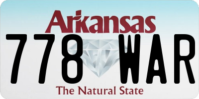 AR license plate 778WAR