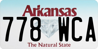 AR license plate 778WCA