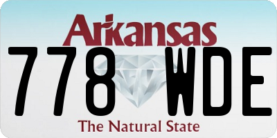 AR license plate 778WDE