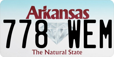 AR license plate 778WEM