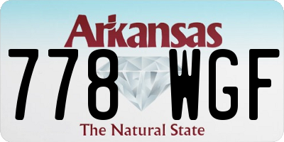 AR license plate 778WGF
