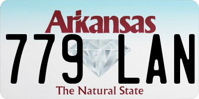 AR license plate 779LAN
