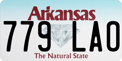 AR license plate 779LAO