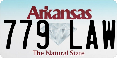 AR license plate 779LAW