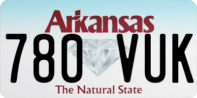AR license plate 780VUK