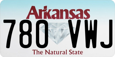 AR license plate 780VWJ