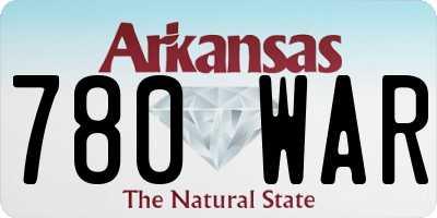 AR license plate 780WAR