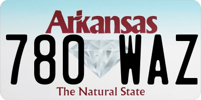 AR license plate 780WAZ