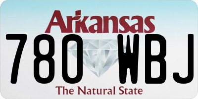AR license plate 780WBJ