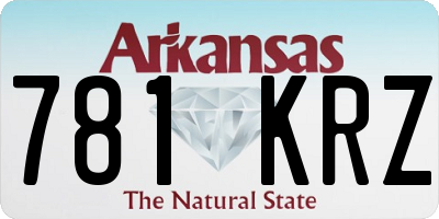 AR license plate 781KRZ