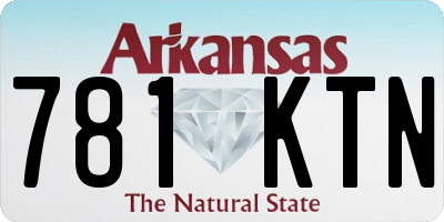 AR license plate 781KTN