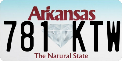 AR license plate 781KTW