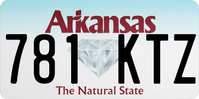 AR license plate 781KTZ