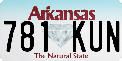 AR license plate 781KUN