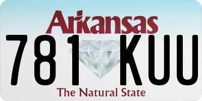AR license plate 781KUU