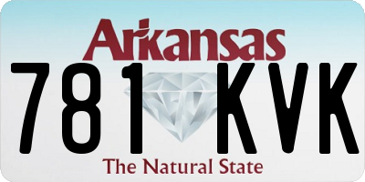 AR license plate 781KVK