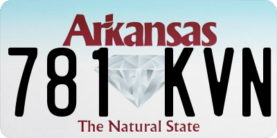 AR license plate 781KVN