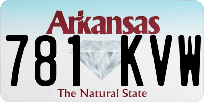 AR license plate 781KVW