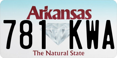 AR license plate 781KWA