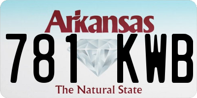 AR license plate 781KWB