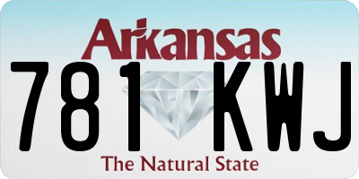 AR license plate 781KWJ
