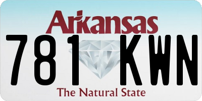 AR license plate 781KWN