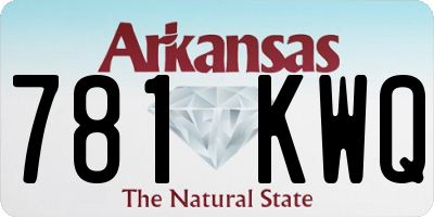 AR license plate 781KWQ