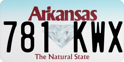 AR license plate 781KWX