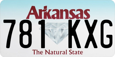AR license plate 781KXG