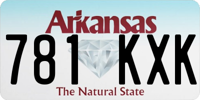AR license plate 781KXK
