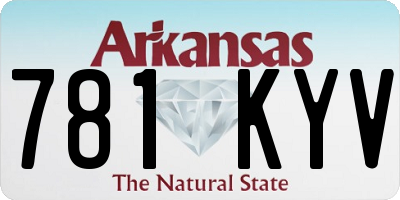 AR license plate 781KYV