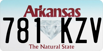 AR license plate 781KZV
