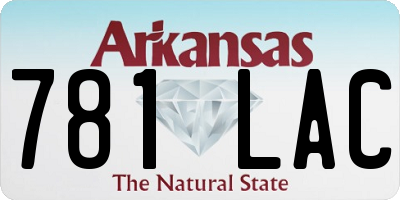 AR license plate 781LAC
