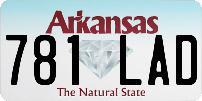 AR license plate 781LAD