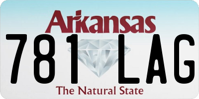 AR license plate 781LAG