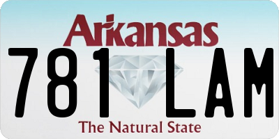 AR license plate 781LAM
