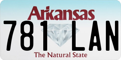 AR license plate 781LAN