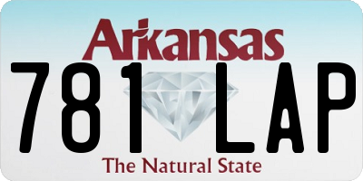 AR license plate 781LAP